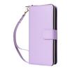 R20 For iPhone 15 Pro Case Zipper Pocket PU Leather Cover with 9 Card Slots