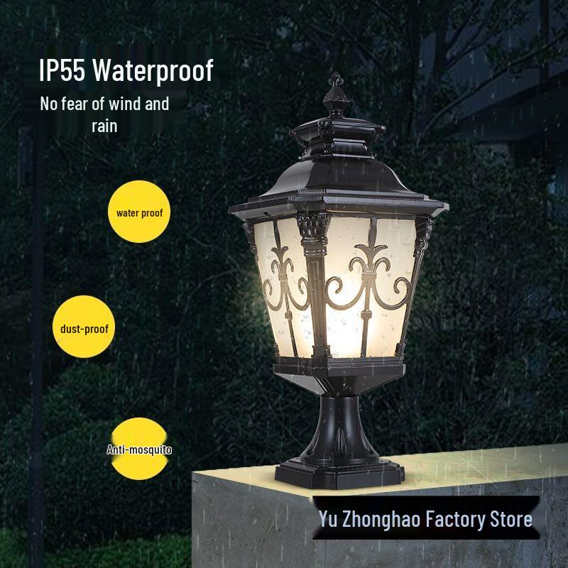 European Style Outdoor Solar Post Light: Waterproof Gate, Pillar, and Villa Wall Illumination