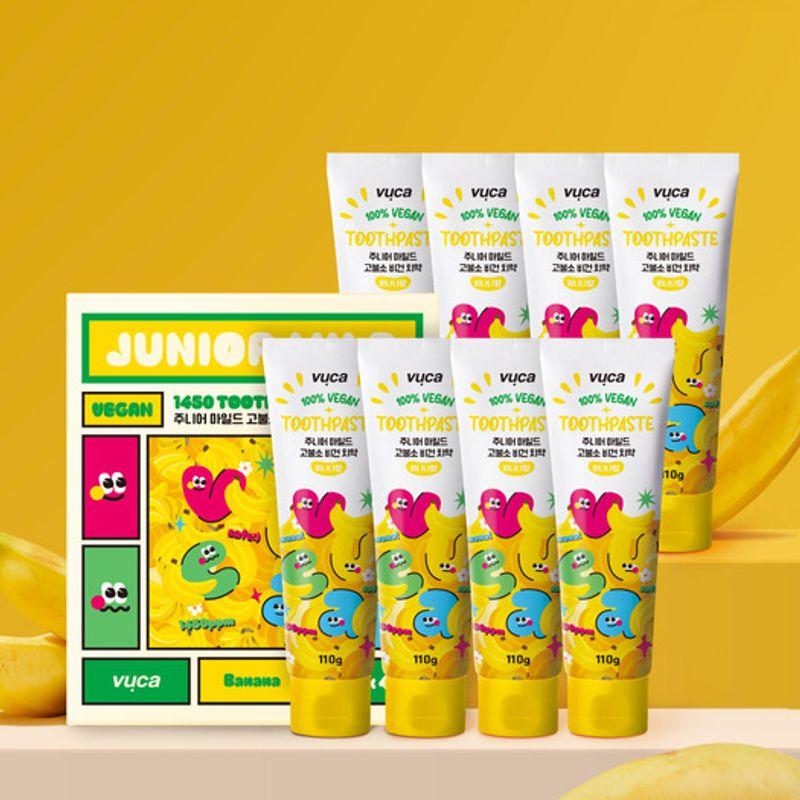 VUCA Viewca Junior Mild High-Fluoride Bad Breath Care Vegan Toothpaste Banana Flavor 110g Pack of 8 110g 8 pieces