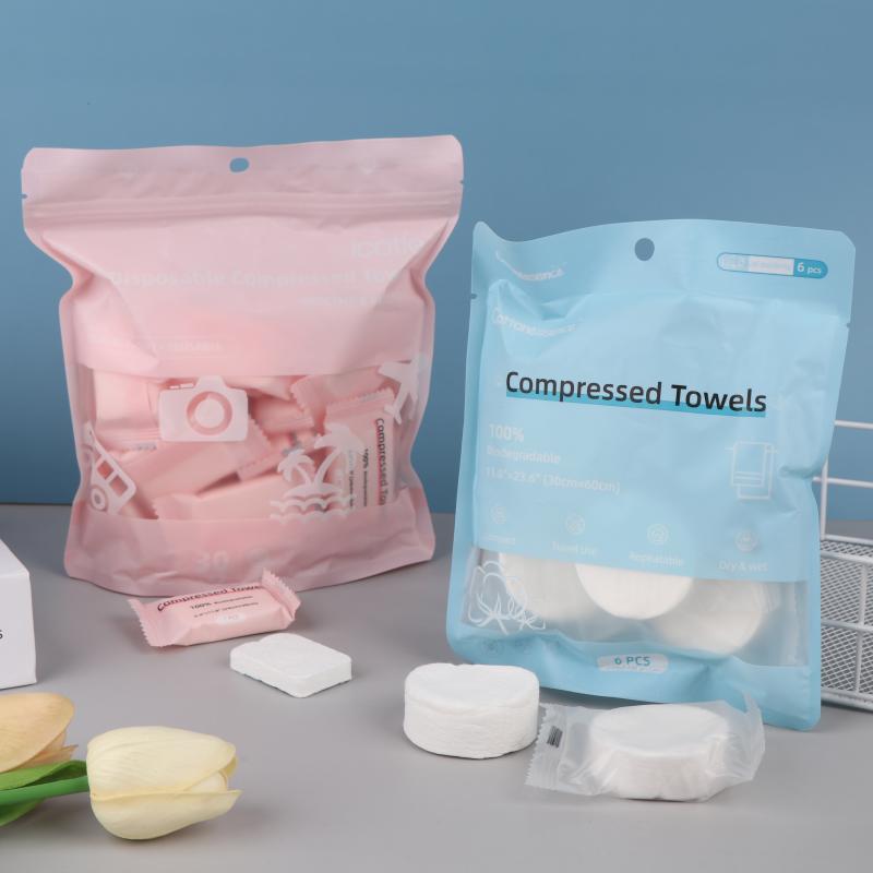 6/30Pcs Disposable Plant Fiber Face Towel Tissue Portable Compressed Towel Suitable For Travel Camping Sports Beauty Salons