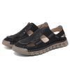 Sommer Neuankömmling Handgefertigte Leder Outdoor Herren Sandalen Atmungsaktiv Slip-On Freizeitschuhe Runde Zehenpartie Gummi-Außensohle Sandalen