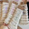 Harajuku Children's Leg Warmers Korean Style Plaid Bow Socks Cute Knitted Leg Cover  Baby