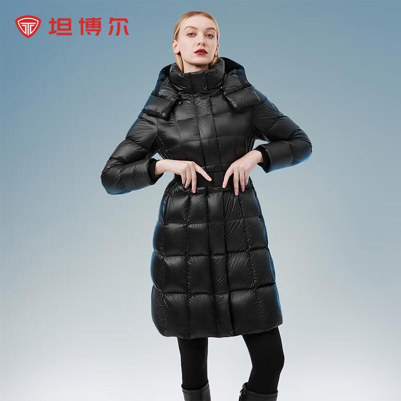 Tanboer Women's Mid-length Hooded Goose Down Puffer Coat 550790Z