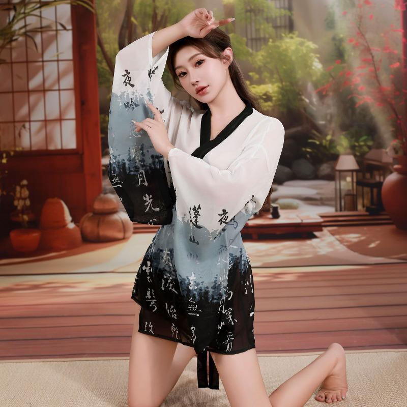 Sex underwear two-dimensional long-sleeved Hanfu seduction cosplay suit sexy women's pajamas