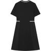 Fila Color Block Ruffled Short Sleeve Dress Women Dresses Black F11W428313F-BK