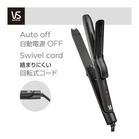 Vidal Sassoon Vidal Sassoon Curl & Straight 2WAY Hair Iron 32mm Basic Overseas Compatible 4 Level Temperature Adjustment Negative Ion Black