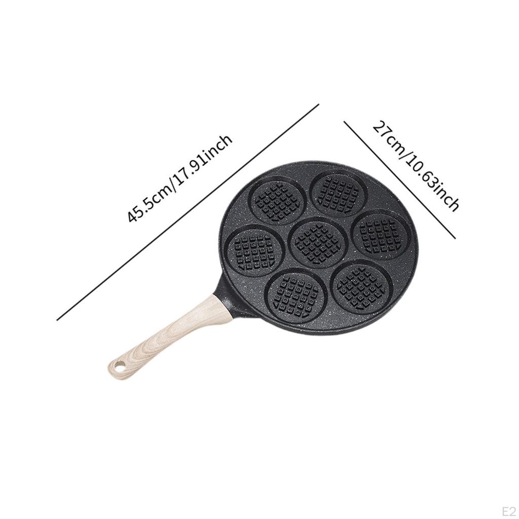 Waffle Frying Pan Pastry Baking Plate 7 Moulds Multifunction Non-slip Cookware Griddle Pot