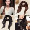 French Brown Polka Dot Long Scarf for Women's Fashion Accessories, Neck Accessories, Headband, Long Ribbon