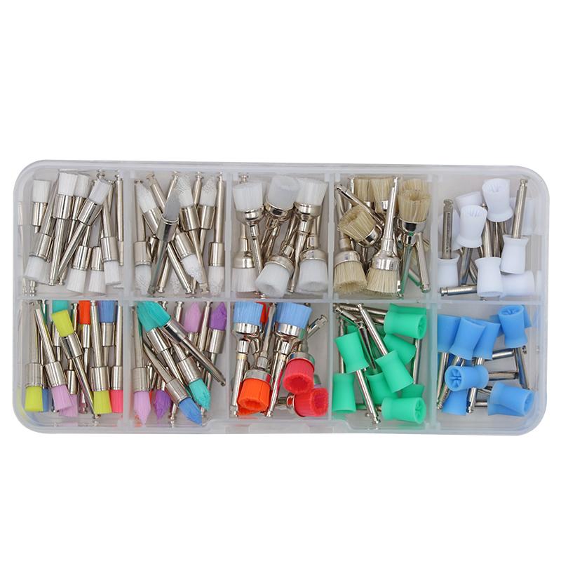 100Pcs/Box Dental Nylon Polishing Brushes Bowl Shape Colorful Dental Prophy Brush Prophylaxis Brush For Contra-Angle Handpiece