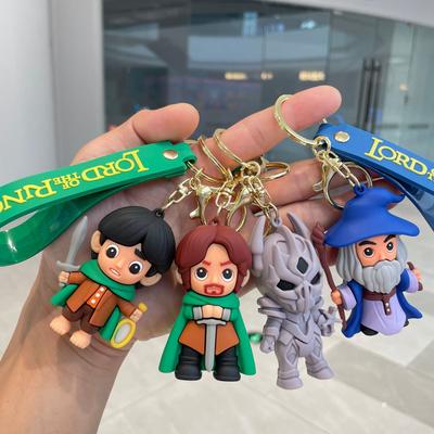 Movie Lord Rings Keychain Anime Doll Figure Car Keyring PVC Doll Pendent Bag Jewelry Accessories Toy Kid Xmas Decora Gift