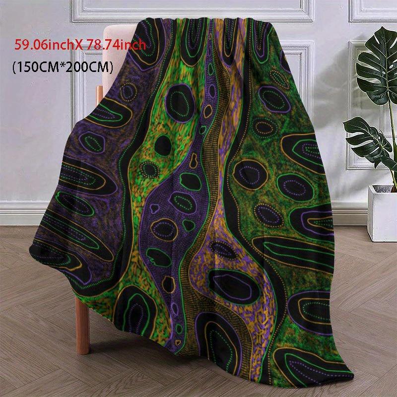 Abstract Art Expression Blanket Reversible Flannel Throw for Modern Decor AllSeason Comfort Creative Design Gift