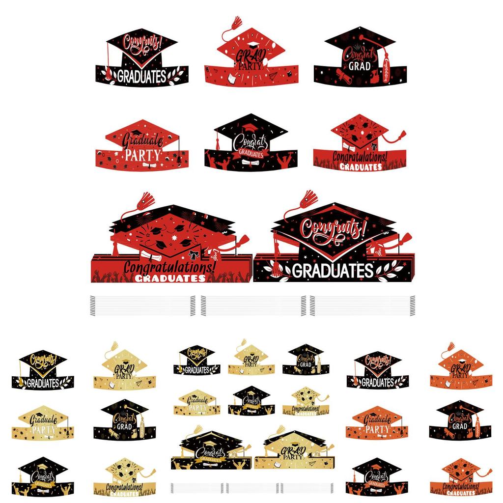 Graduation Party Paper Cap With Colorful Design For Photo Booths And Decorations