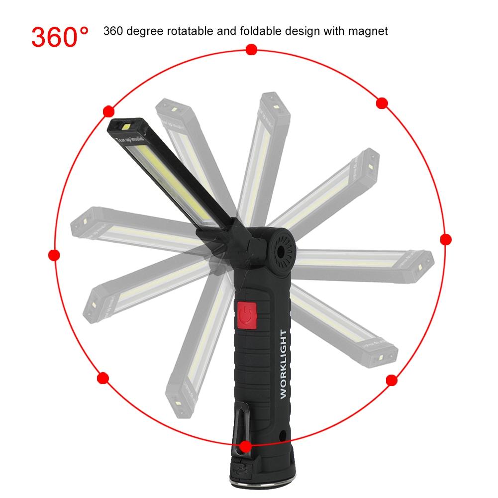 USB Charging Foldable COB Work Light LED Working Lamp with Magnet for Camping Emergency Large