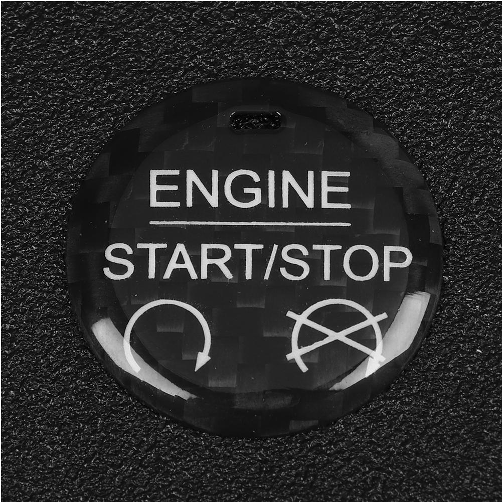 Left Hand Drive Carbon Fiber Start Stop Button Trim Decoration Fit for Ford Mustang 2015 2019