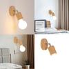 Modern Minimalist Wooden Wall Lamp With Led Bulb For Bedroom And Living Room Decor
