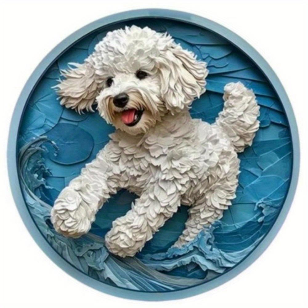 1 szt. 2d płaski okrągły drewniany znak- 20 cm sypialnia sztuczna rzeźba lodowa dekoracja okna wieniec znak dekoracja prezent Shih Tzu motyw dekoracja