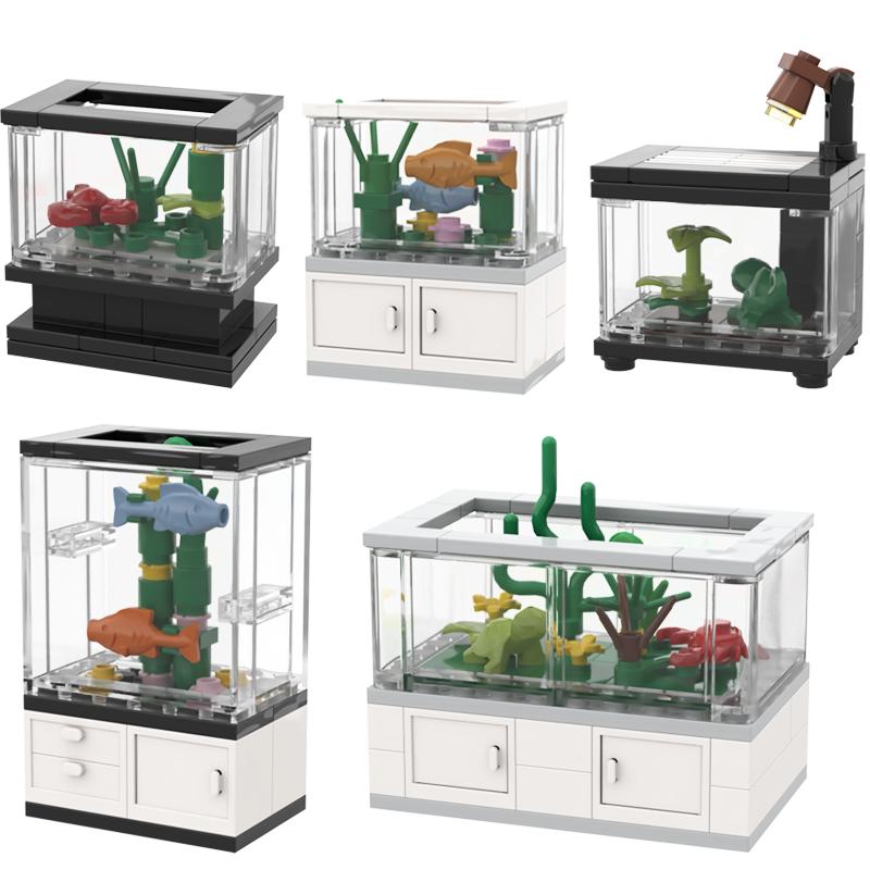 Professional Fishing Fish Tank Living Room Compatible Major Brand Toys Building Block Classic Collections Assembled Brick Handmade Design