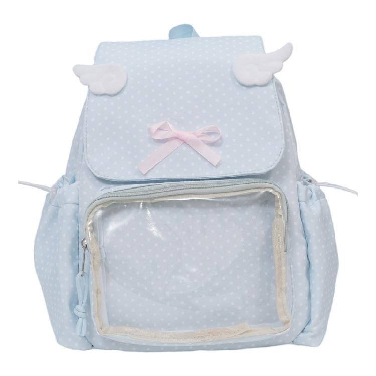 Lovely Backpacks for School Anime Cosplay Clear Pins Display Backpacks Daypack Girl Aesthetic Itabag Backpacks with Insert синий