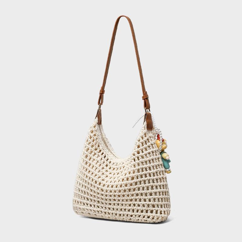 Handwoven bag women's new casual commuter shoulder bag seaside vacation crossbody beach bag