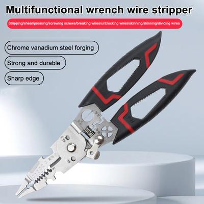 1 PC Multifunctional Wire Stripper Electrician Pliers with Allen Wrench Built-in Winding Cutting Tool for Wiring Projects