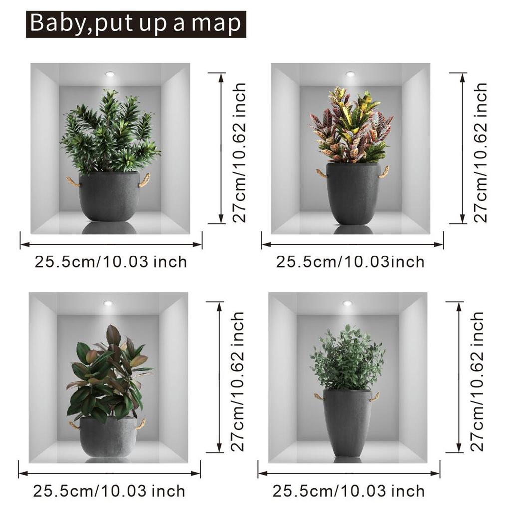 Tropical Green Plants Wall Sticker Self Adhesive Vinyl Decal for Bedroom Living Room Hallway Home Decor