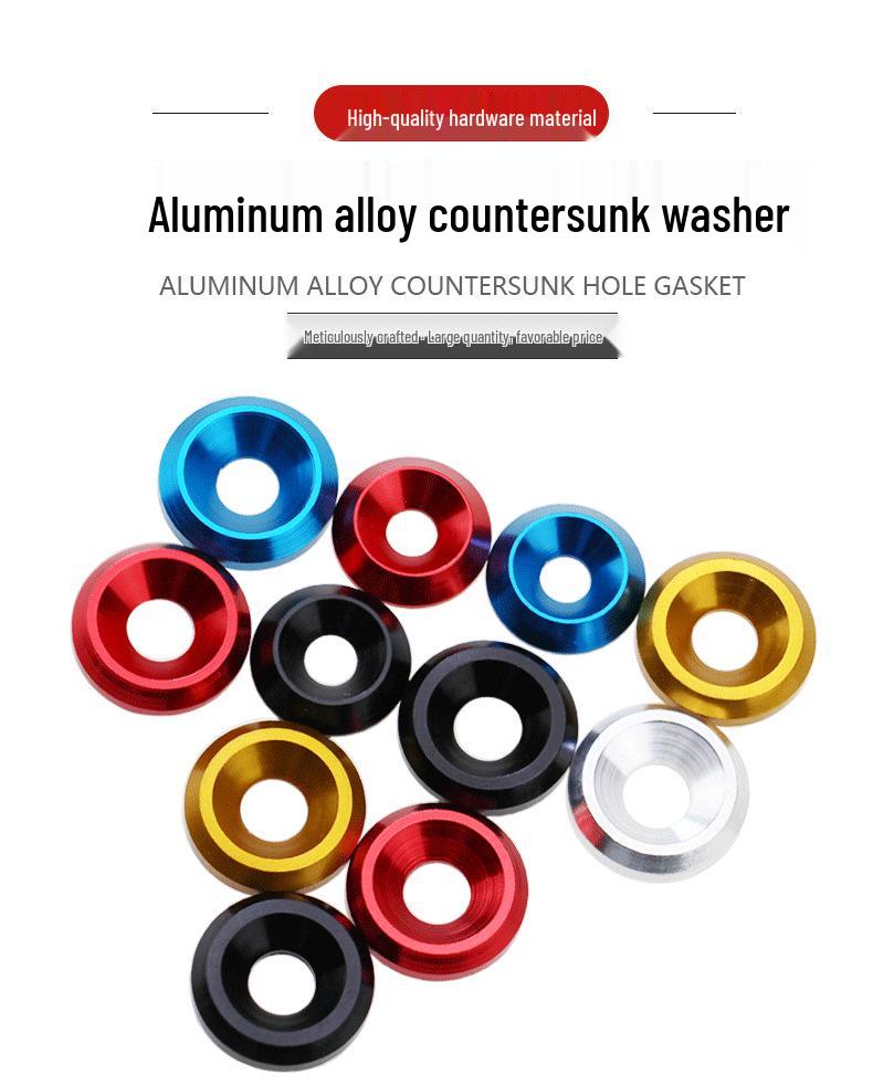 Colored Aluminum Alloy Countersunk Fish Eye Washers - M6/M8/M10