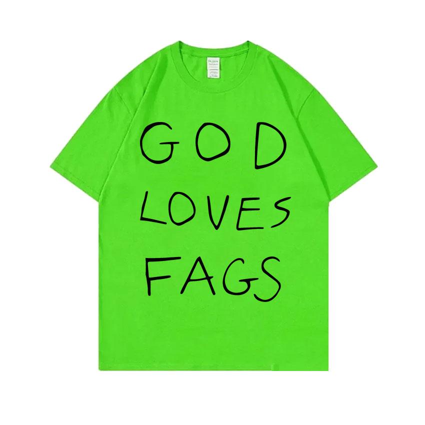 TV Series Shameless Ian Gallagher God Loves Fags Same Style Print T-shirt Men Women Casual Oversized Tshirt Male Cotton T Shirts