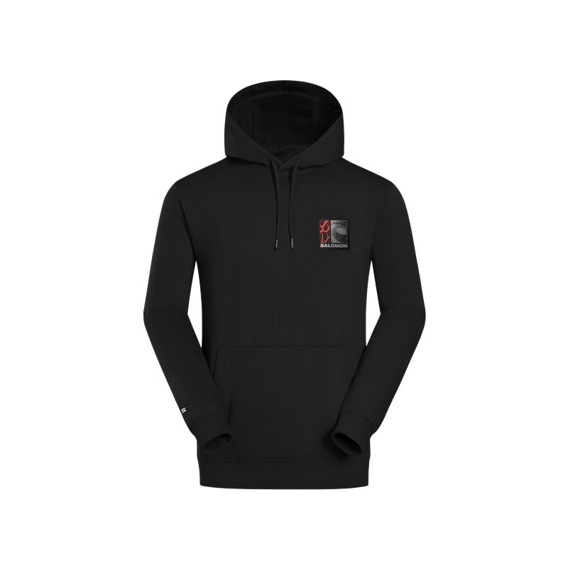SALOMON Sweatshirts Unisex Pitch Black Hooded Moderate C26791- 165/88A (XS)