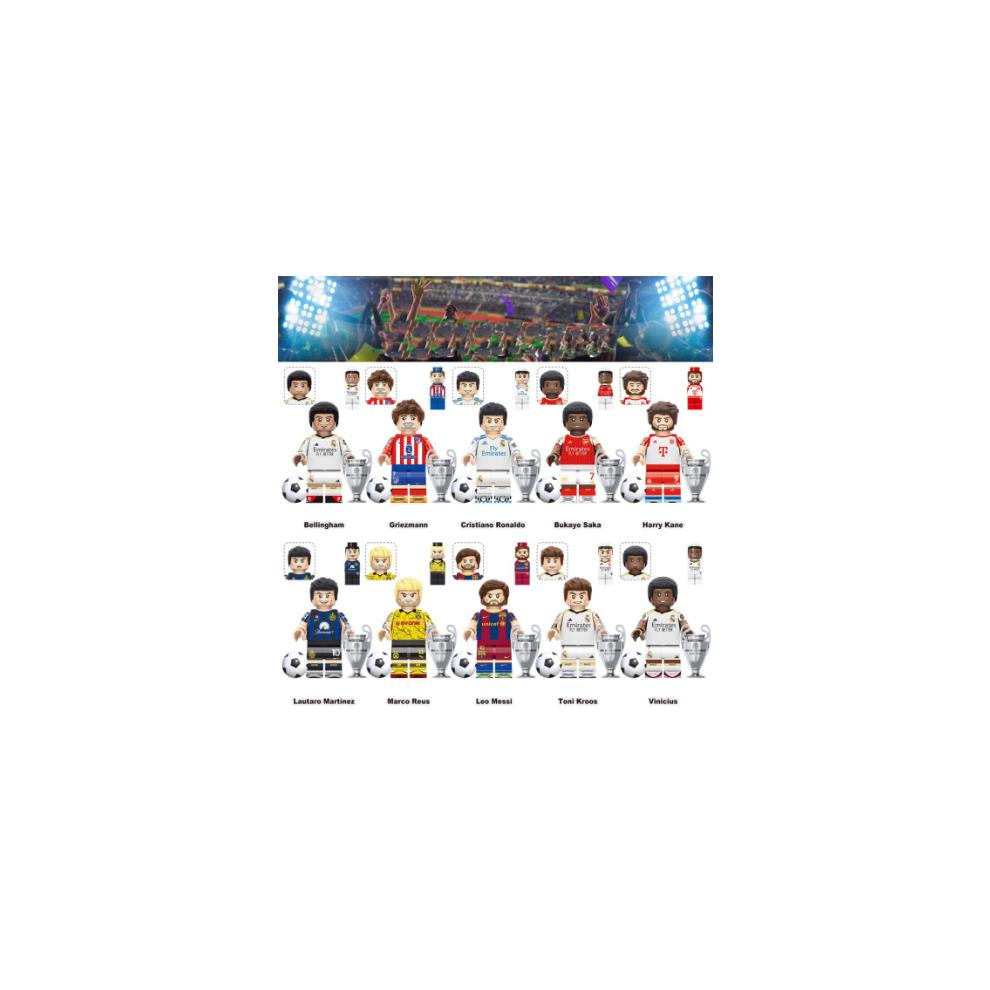 10 Stück Weltcup-Fußballstars Baustein-Minifiguren Kindergeschenk Spielzeug