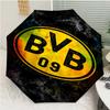 Borussia Dortmund Print Automatic Umbrella, 8 Rib Iron Frame, Plastic Handle, Suitable for Outdoor Travel &Daily , Ideal Gift