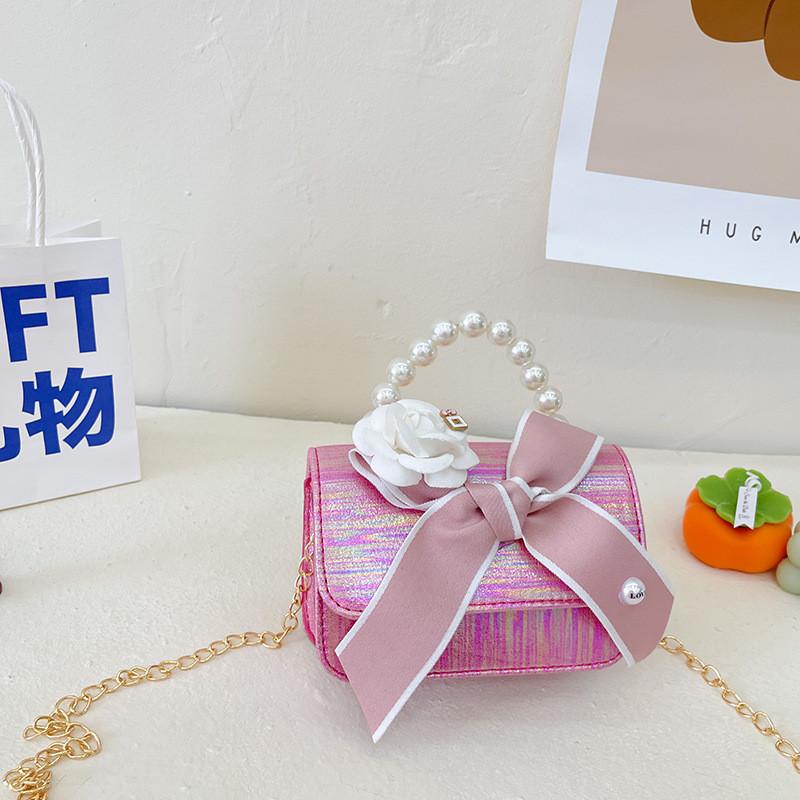 Stylish Korean Mini Children s Shoulder Bag With Charming Pearl Chain For Girls
