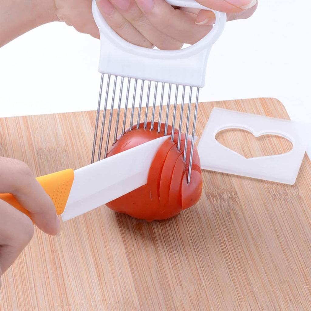 4-Piece Manual Vegetable Chopper Set Onion Cutter Handheld Stainless Steel Multicolor Kitchen Gadget