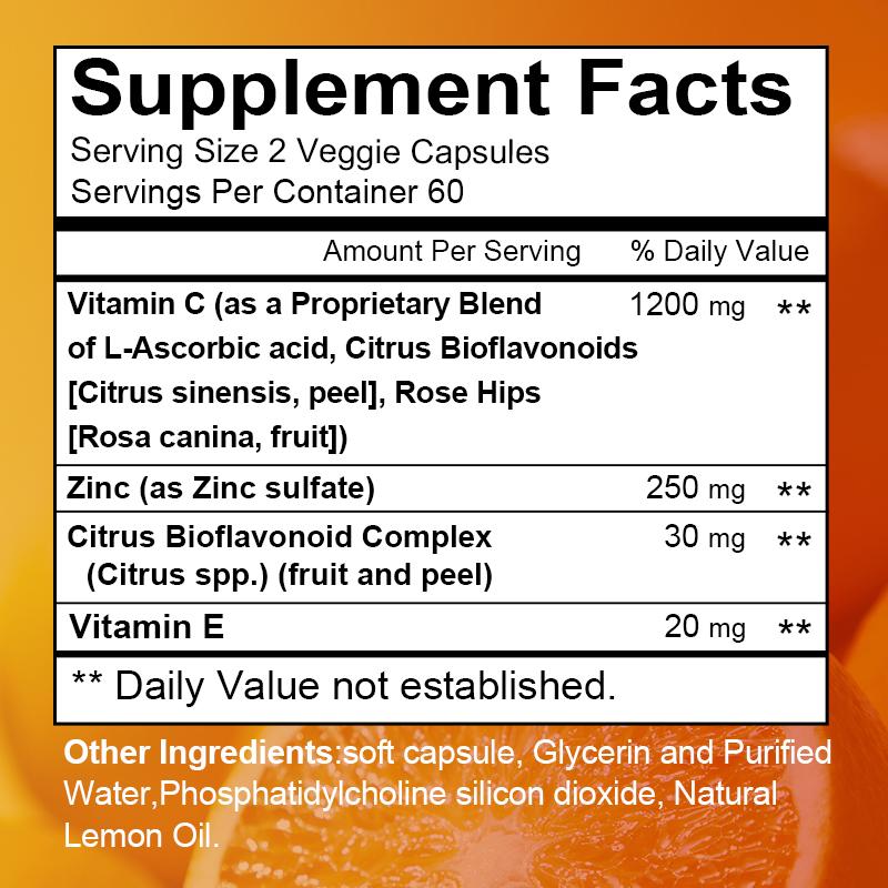 Liposomales Vitamin C 1500mg - Antioxidans mit hoher Absorption - 120 Kapseln