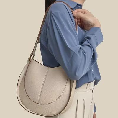 "2024 Trendy Retro Soft Leather Women's Saddle Bag - Light Luxury, Large Capacity, Single Shoulder or Crossbody Style"