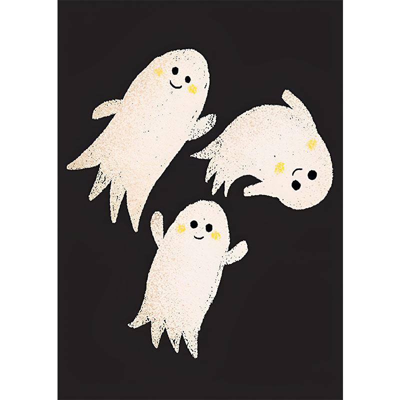 Pink Halloween Geist Skelett Hexenhaftes Gemälde Druck Leinwand Poster Nordische Wandkunst Bild zum Geschenk Wohnzimmer Heimdeko Cuadro