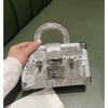 A High-end, Light Luxury, Niche Crocodile and Snake Pattern Small Box Bag with A Shoulder and Hand