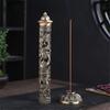 Retro Column Vertical Incense Burner Zen Buddha Heart Sutra Dragon Phoenix Vintage Pillar Incense Stick Holder Traditional Decor