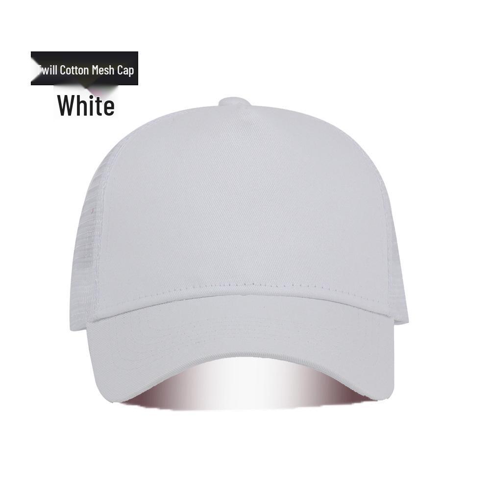Summer Cotton Mesh Cap: Breathable Sun Protection Baseball & Duckbill Hat for Travel, Work, & Catering.