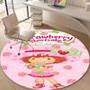 1pc Strawberry Princess2 Design Printed Area Round Carpet for Bedroom Living Room Home Decor Rugs Mat Non Slip Mat Rug for Bedside