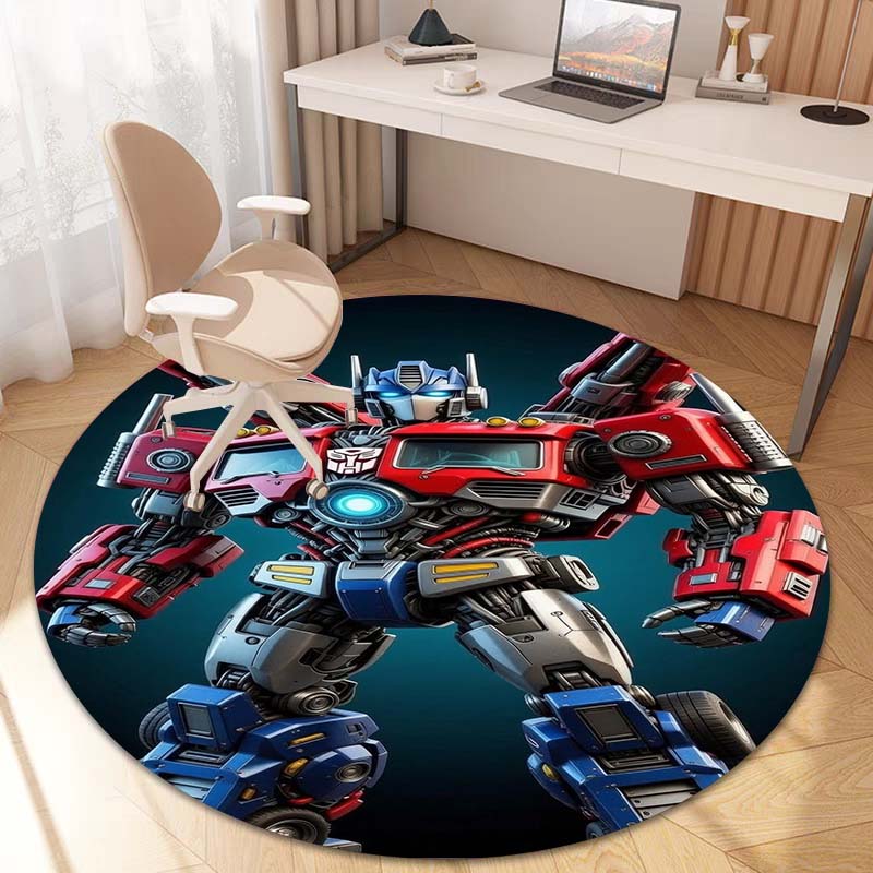 Mobile Suit Gundam cartoon round rug can be used to decorate living rooms, bedrooms, sofas, and game rooms; non-slip rug.66