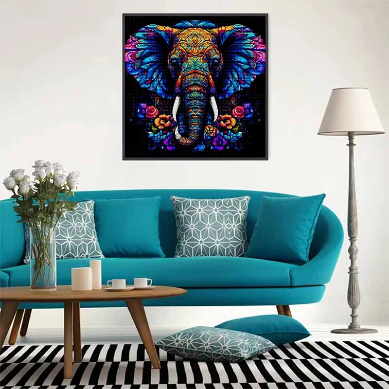 New Arrival 5D DIY Full Circle Diamond Painting "Colorful Elephant" Embroidery Cross Stitch Home Decor Gift