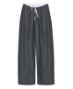 Nigaennikol Stripe Layered Pintuck Slacks_Charcoal