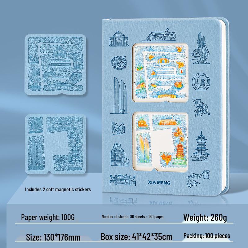 Xiamen Attractions Stamp Book & City-Themed Notebook with Customizable Refrigerator Magnet