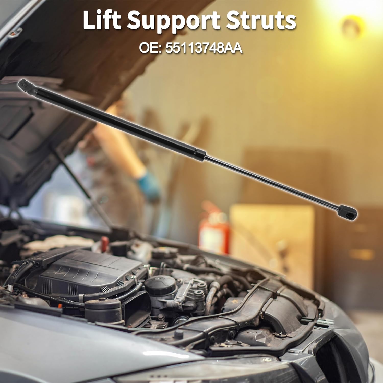 

Front Hood Lift Supports Struts for Jeep Grand Cherokee for Dodge Durango 2011-2022 No.55113748AA Gas Spring Black 1Pcs