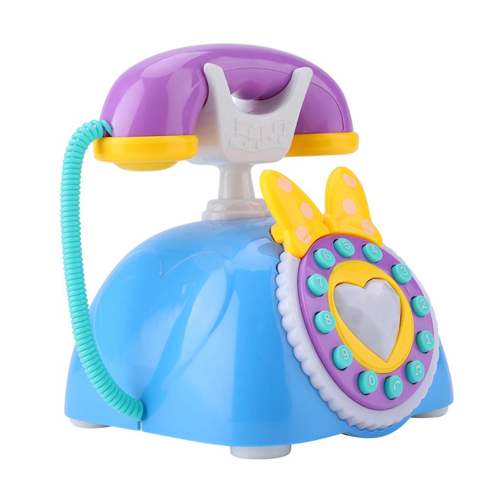 Bilingual Musical Telephone Baby Children Educational Development Toy Gift (Blue)