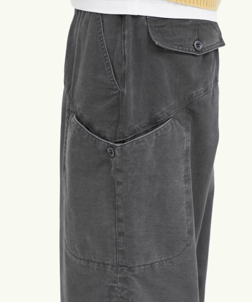 INTEMPOMOOD Bump Washed Cargo Pants_Charcoal