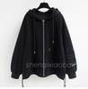 2023 Autumn/Winter Imitation Hua Cotton Loose Mid-Length Fleece-Lined Thick Coat