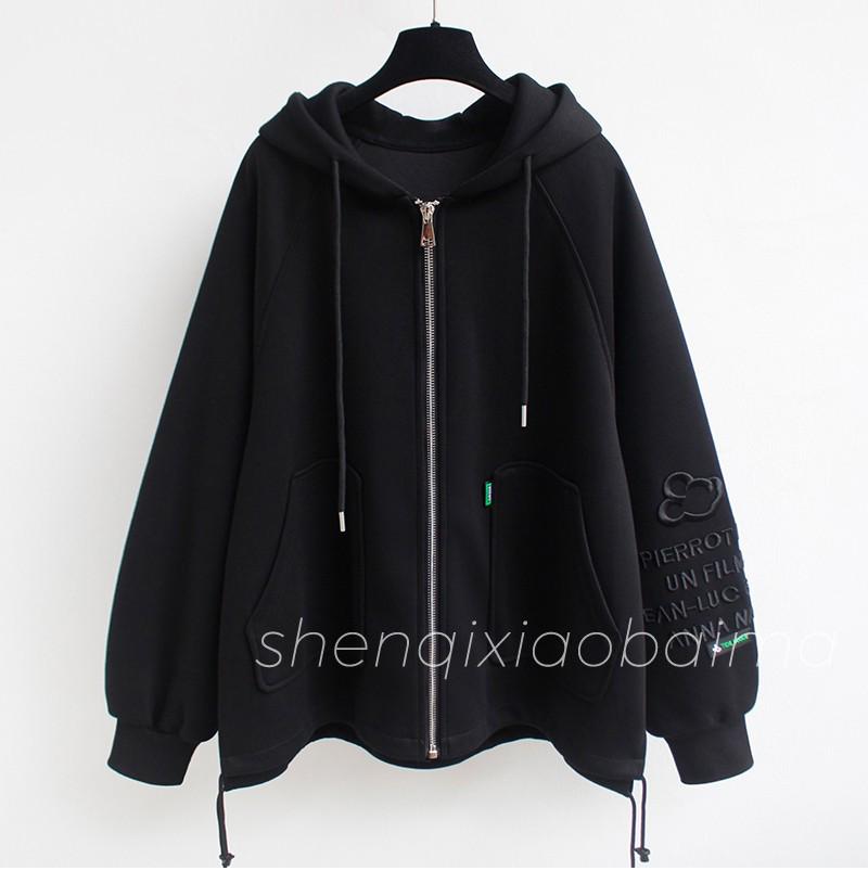 2023 Autumn/Winter Imitation Hua Cotton Loose Mid-Length Fleece-Lined Thick Coat