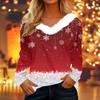 Camicie a Maniche Lunghe da Donna Magliette Carine Stampe Natalizie Magliette Bluse Casual Taglie Forti Top Basic Pullover