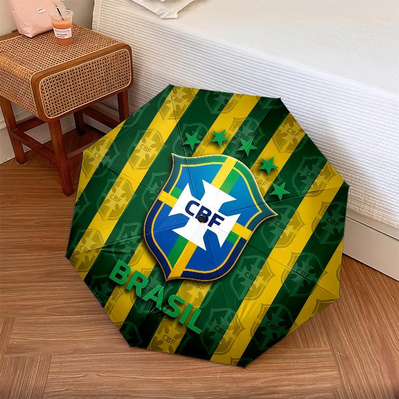 Brazil pattern, automatic folding umbrella, portable and foldable design, 8 ribs, a Christmas or birthday gift.